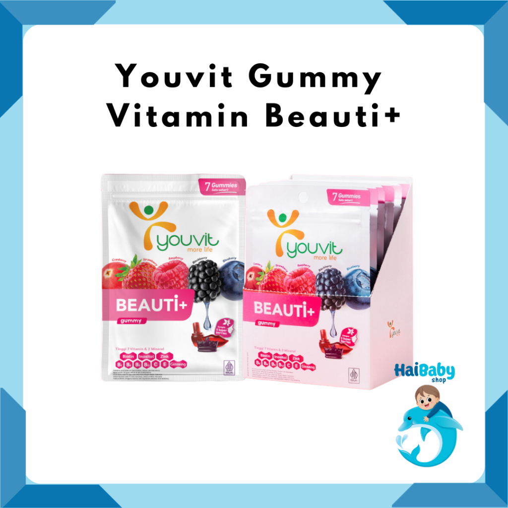 Biotin Gummy untuk Vitamin Rambut Rontok | Youvit Beauti+ 7 Hari