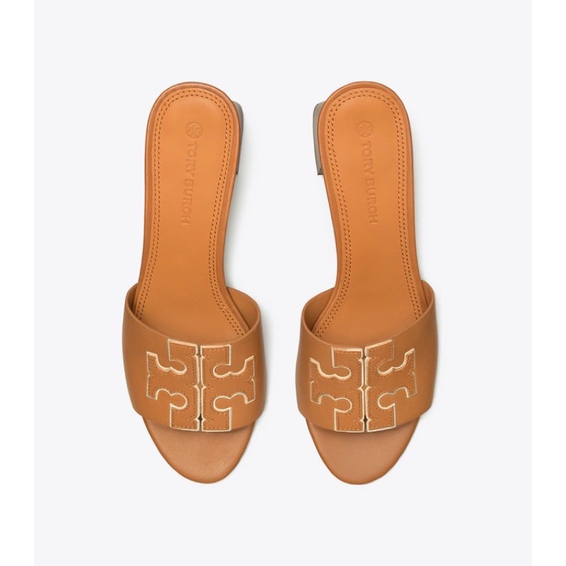 [ORIGINAL 100%] Tory Burch Ines 55MM Slide- Tan
