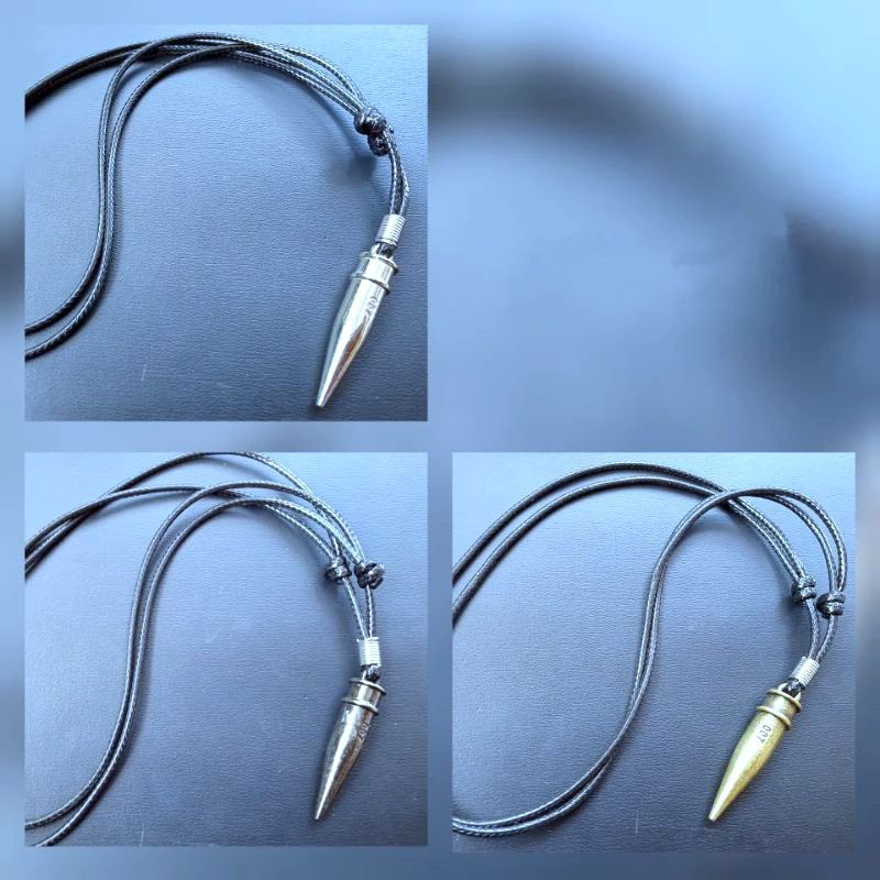 kalung tali hitam bandul peluru