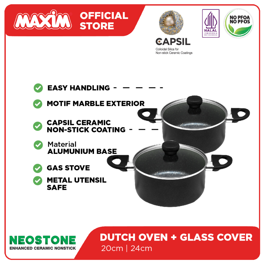 Maxim Neostone Panci Ceramic Anti Lengket 20cm Dutch Oven