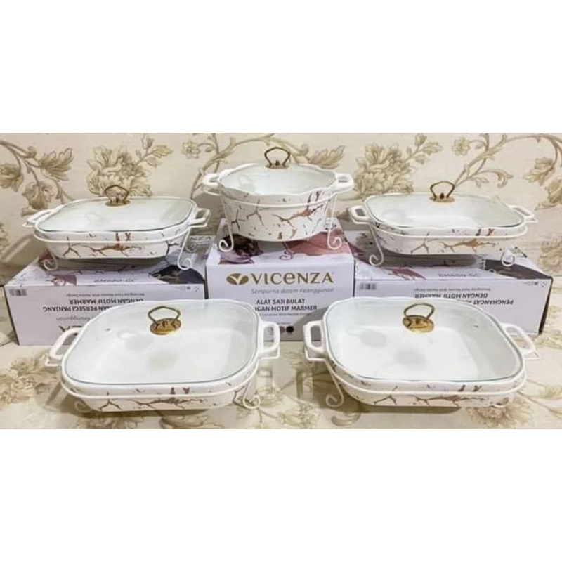 Basi/Prasmanan Set Vicenza Marmer 4+1