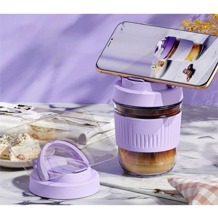 ID GLASS TUMBLR GRIP AESTHETIC / TUMBLER KOPI / GELAS KACA / SUSU / BOTTLE CUP 300ML TAKASIMURA