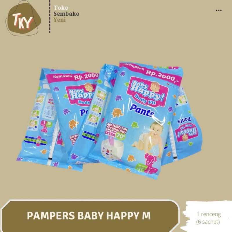 Pampers Baby Happy Pants M 1 Renceng