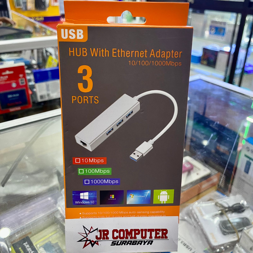 USB TO LAN + 3 PORT USB HUB 3.0