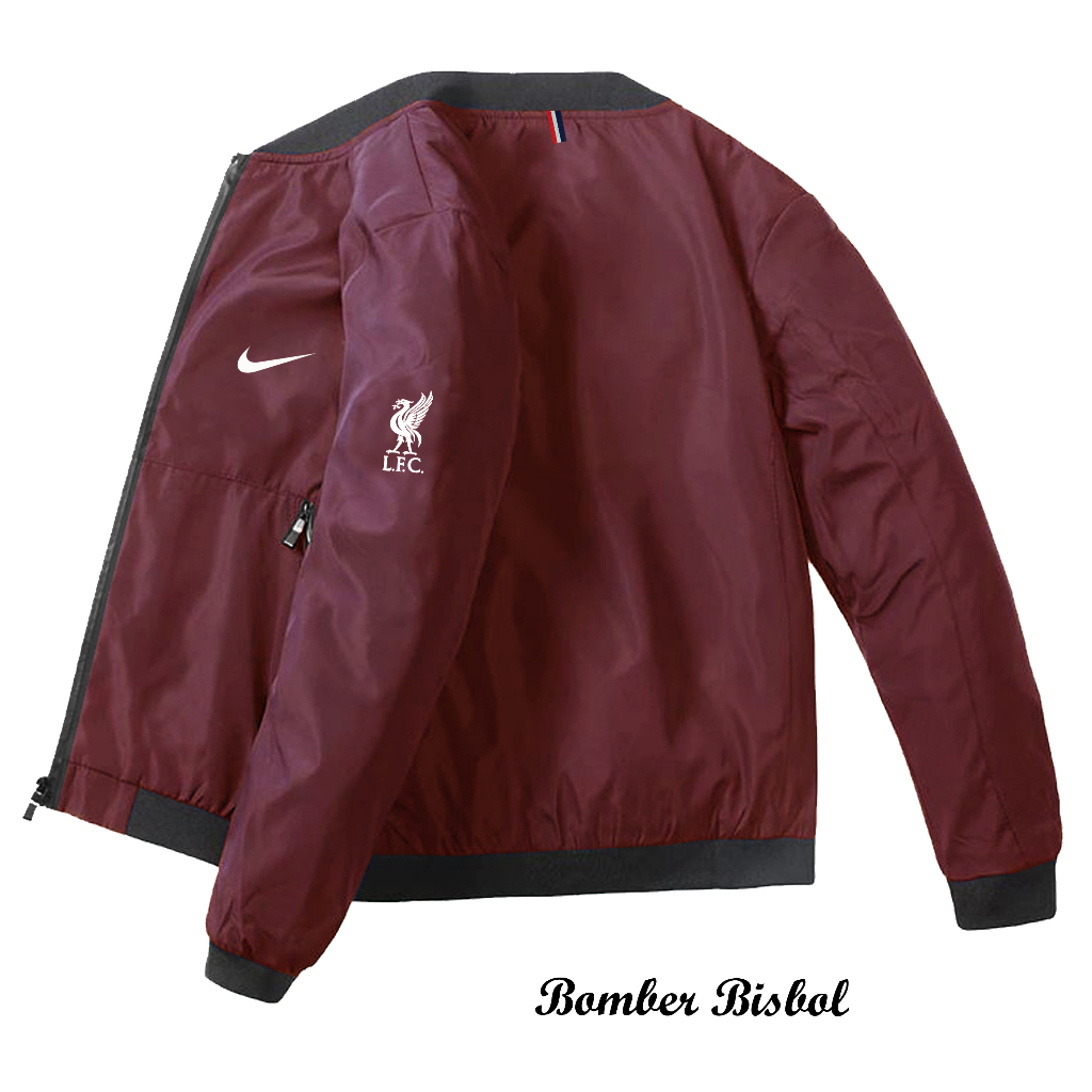 Jaket Bisbol Varsity Logo Liverpool Terbaru / Jaket Bomber Bisbol Tebal Pria / Jaket Parasut Waterpr