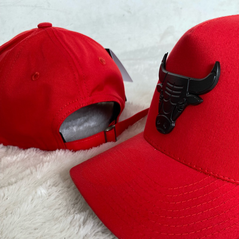 TOPI CHBHULLS MERAH LOGO HITAM BESI ORIGINAL PREMIUM