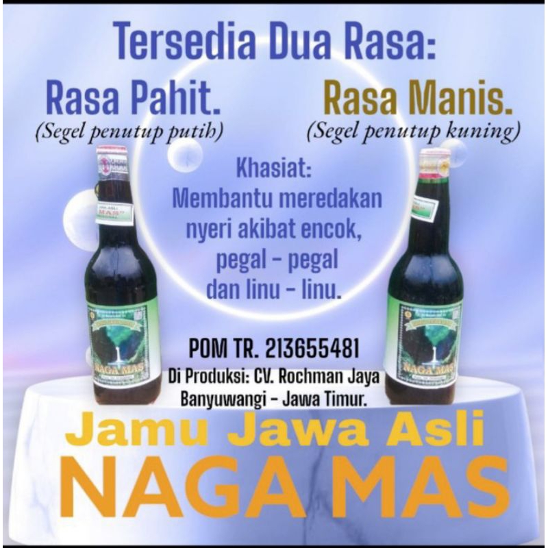 

Jamu Jawa Asli cap Naga Mas - 600 mL Pahit - Produk Original- Paket 6 botol