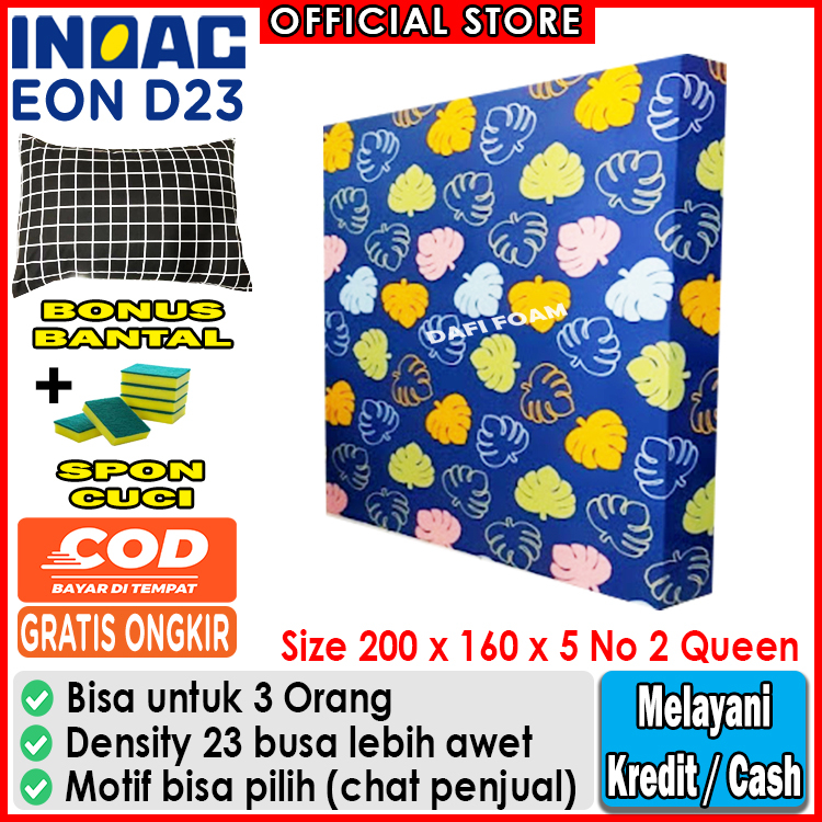 Kasur busa Inoac 200x160x5 nomor 2 Queen busa Inoac EON D23 original gratis bantal Inoac / kasur lan