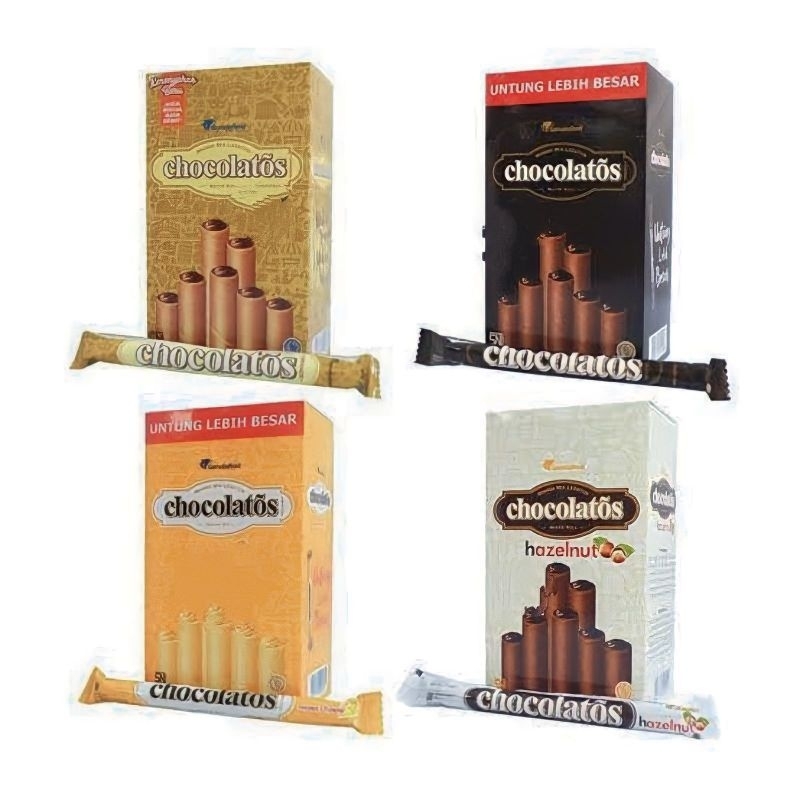 

Chocolatos Wafer Roll 4 varian rasa (24 x 9gr/20 x 14gr pcs)/box