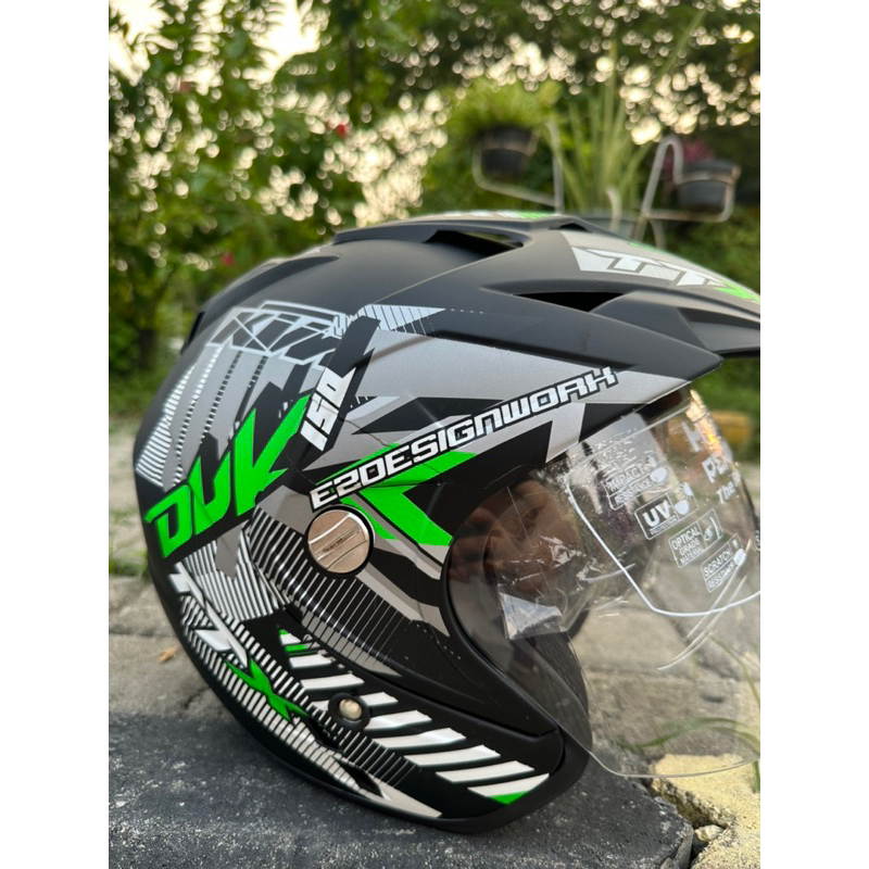 FREE ONGKIR HELM JP7 SKY MOTIF 2 VISOR TERLARIS TERMURAH SNI