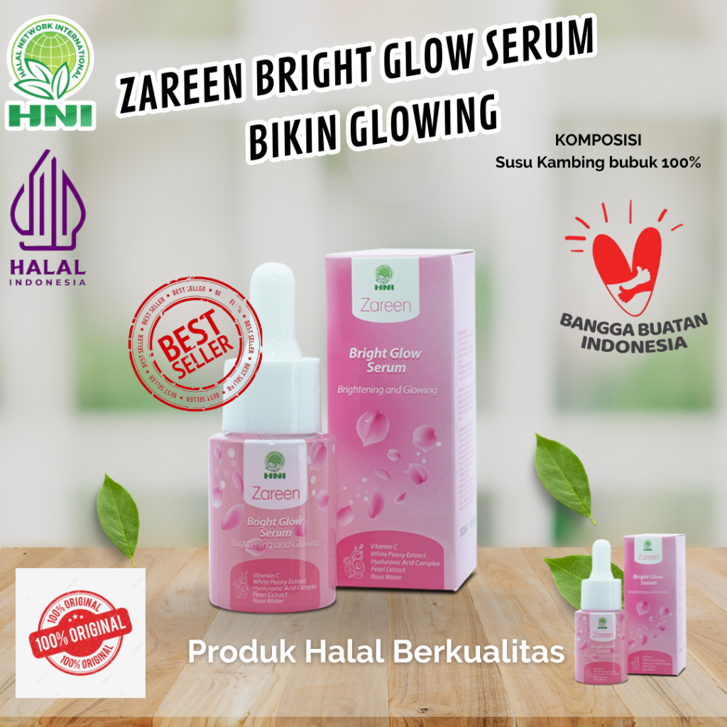ZAREEN BRIGHT GLOW SERUM HNI HPAI - Serum untuk melembabkan dan mencerahkan kulit wajah, sehingga ku