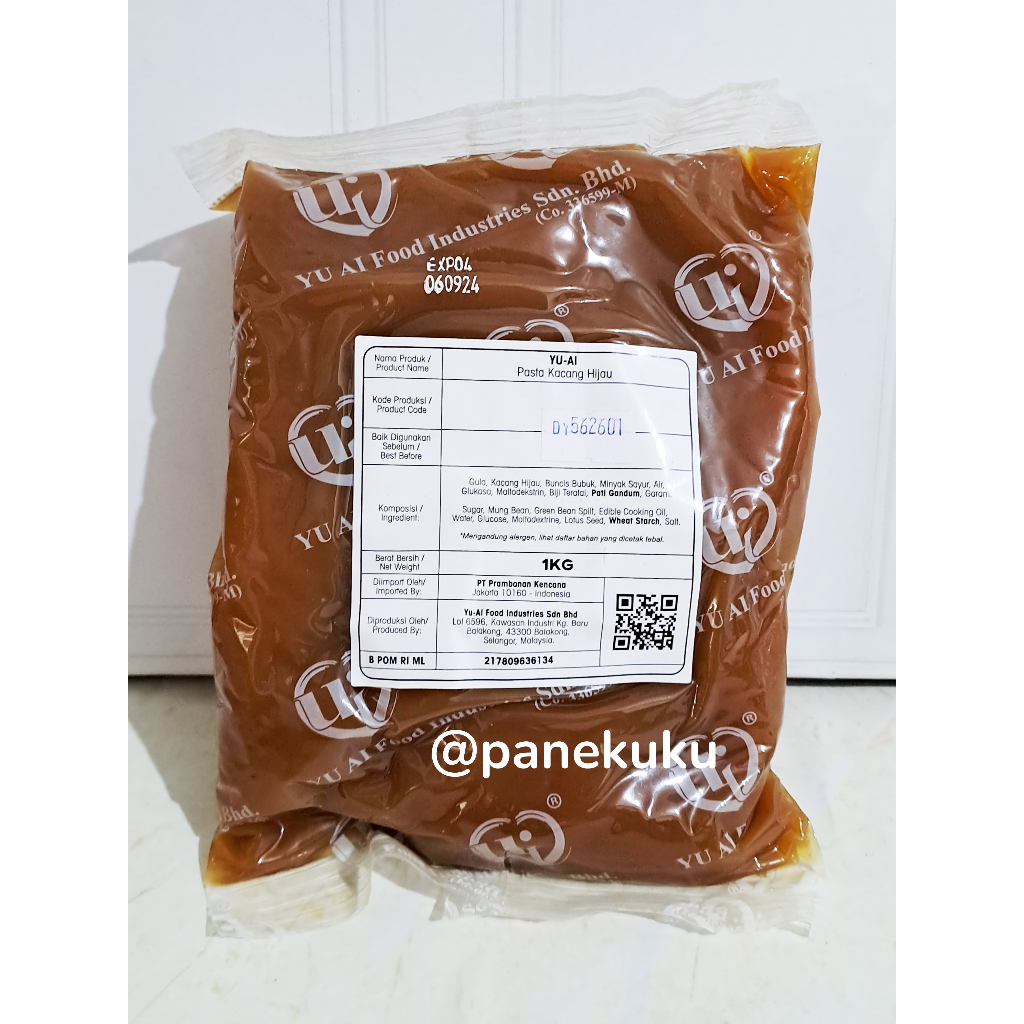 

Yu Ai selai DAUYONG/ KACANG HIJAU/ Mung Bean repack 250 gram| Isi filling mooncake, roti, bakpia, soft paste bakpao, pasta lembut bakpau