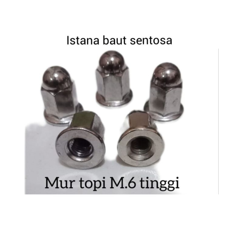 Mur topi M.6 tinggi/mur knalpot