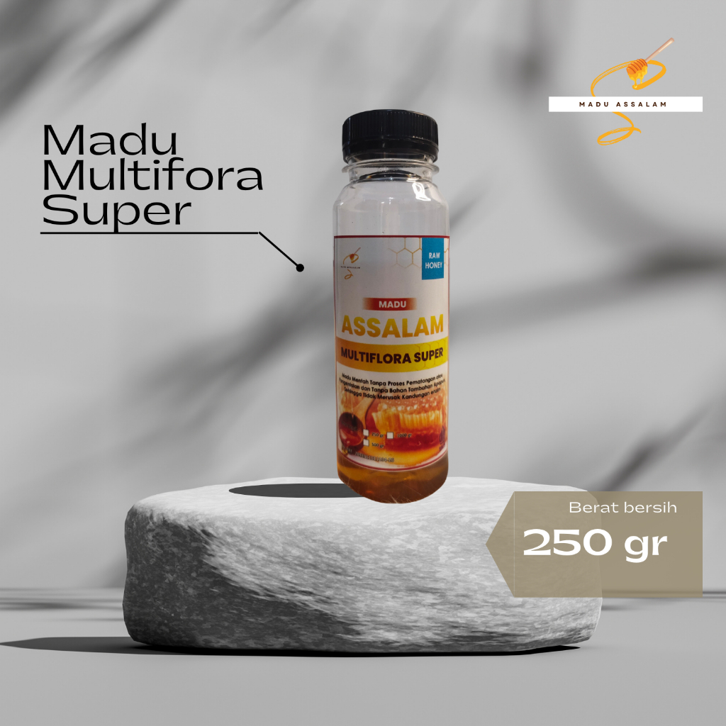 

Madu MULTIFORA SUPER 250g by Raw Honey Herbal Syrup Madu Organik Tanpa Campuran dan Pengolahan Murni Madu Nektar Berbagai Jenis Bunga by Madu Assalam