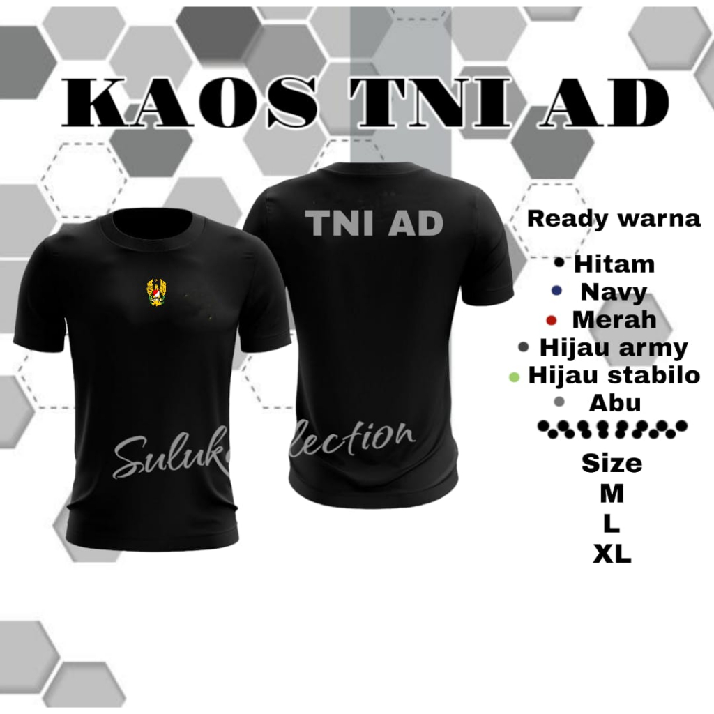 KAOS JERSEY TNI AD / Baju Olahraga TNI AD / Kaos Olahraga TNI AD Bahan Dryfit Premium