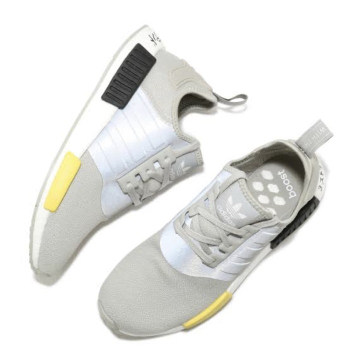 Sepatu ADIDAS NMD_R1 NMD R1 BNIB EF4261 Grey Silver Yellow SIZE 42