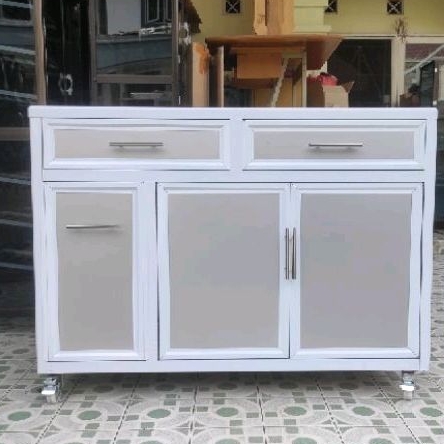 Meja island aluminium/Lemari dapur bawah aluminium/Lemari anti karat