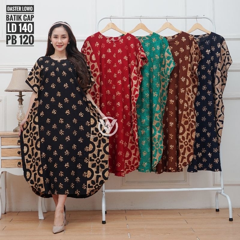 VA Batik - (Motif Kincir) Daster lowo kalong kelelawar jumbo Ld 140 Pb 120 bahan rayon twill busui c