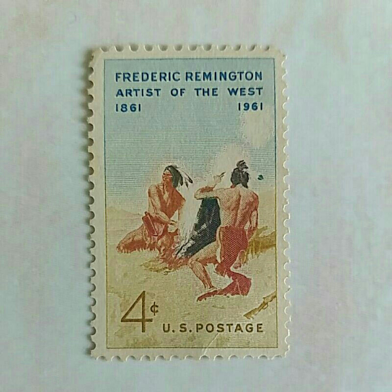

(AA) Perangko Amerika Serikat 1961 Frederic Remington Issue - "The Smoke Signal" by Frederic Remington 4c Mint