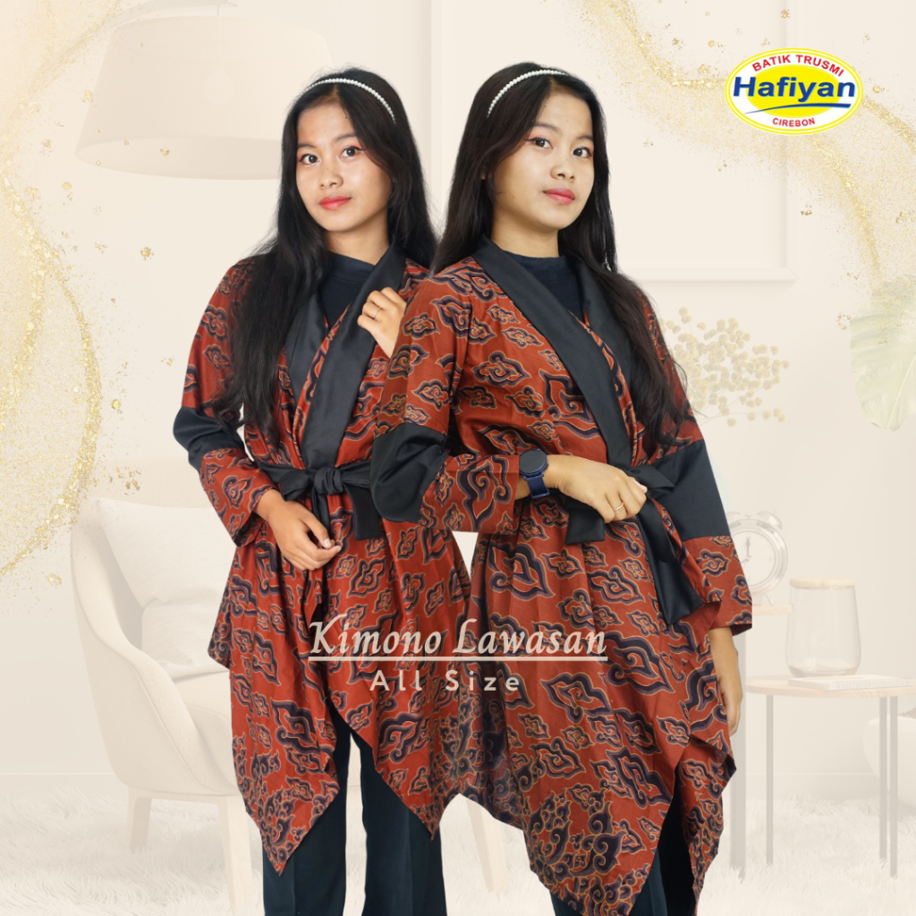 BATIK TRUSMI HAFIYAN Outer Kimono Lawasan Motif Mega Mendung Cirebonan