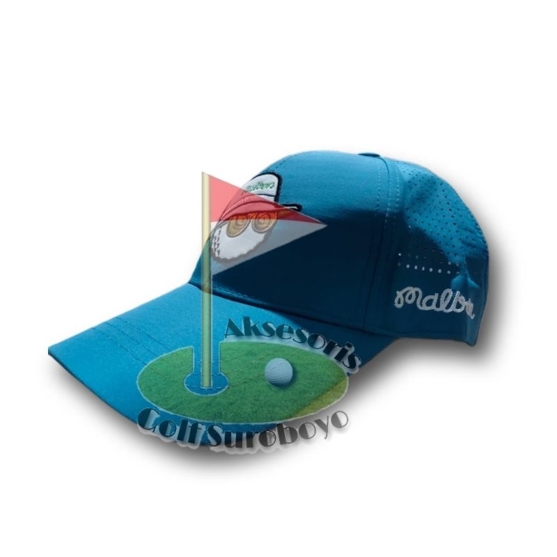 AGS MB semi mesh biru tosca premium topi golf