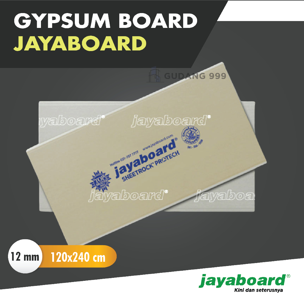 GIPSUM JAYA 12mm GYPSUM JAYABOARD/ GIPSUM JAYABOARD 12mm 1,2 x 2,4 m