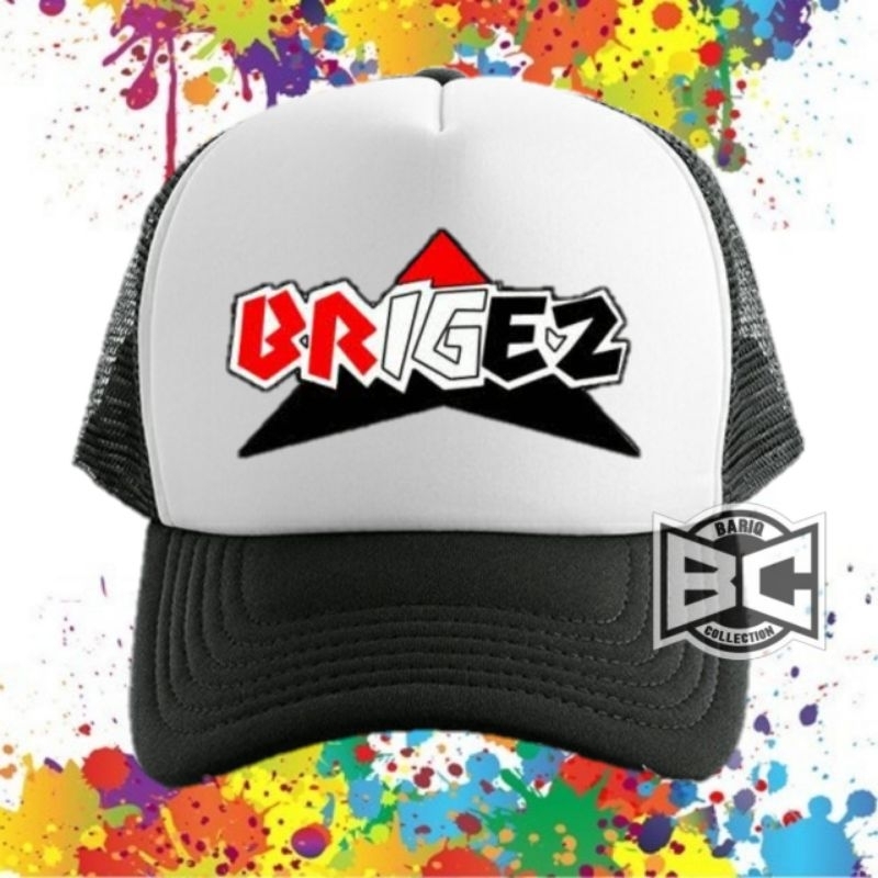 Topi Trucker Hitam Putih Sablon BRIGEZ MPH Premium UNISEX