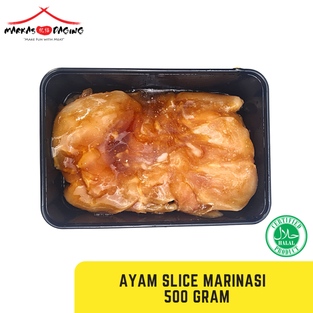 

AYAM Marinasi Ayam Fillet Slice | Daging Ayam Fillet Dada Marinasi BBQ 500gr