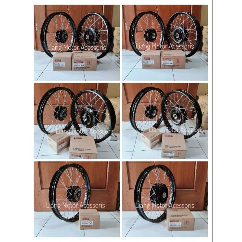 Sepaket Velg Jari2 Ring 17 DID Besi Hitam Tromol Set Original Yamaha RX King