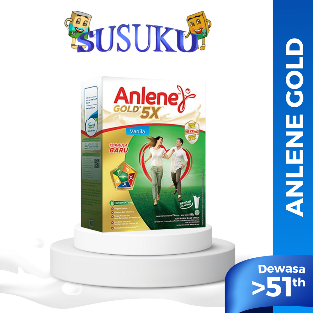 

Anlene Gold 5X Hi-Calcium Susu Dewasa Rasa Vanila 885gr