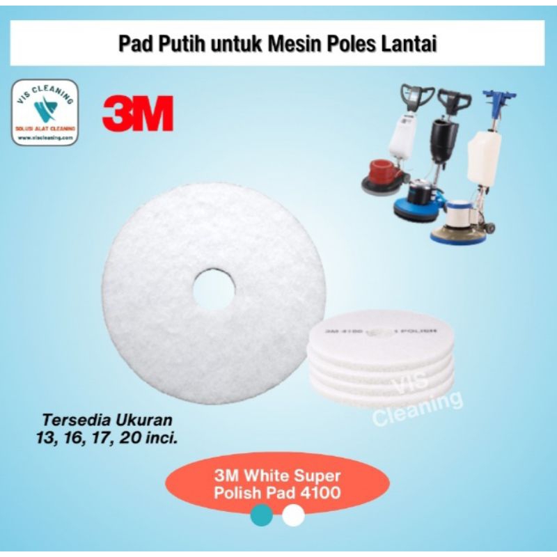 Floor Pad / Spoon Pad Polisher Merk 3M Putih 13” (1 Box)
