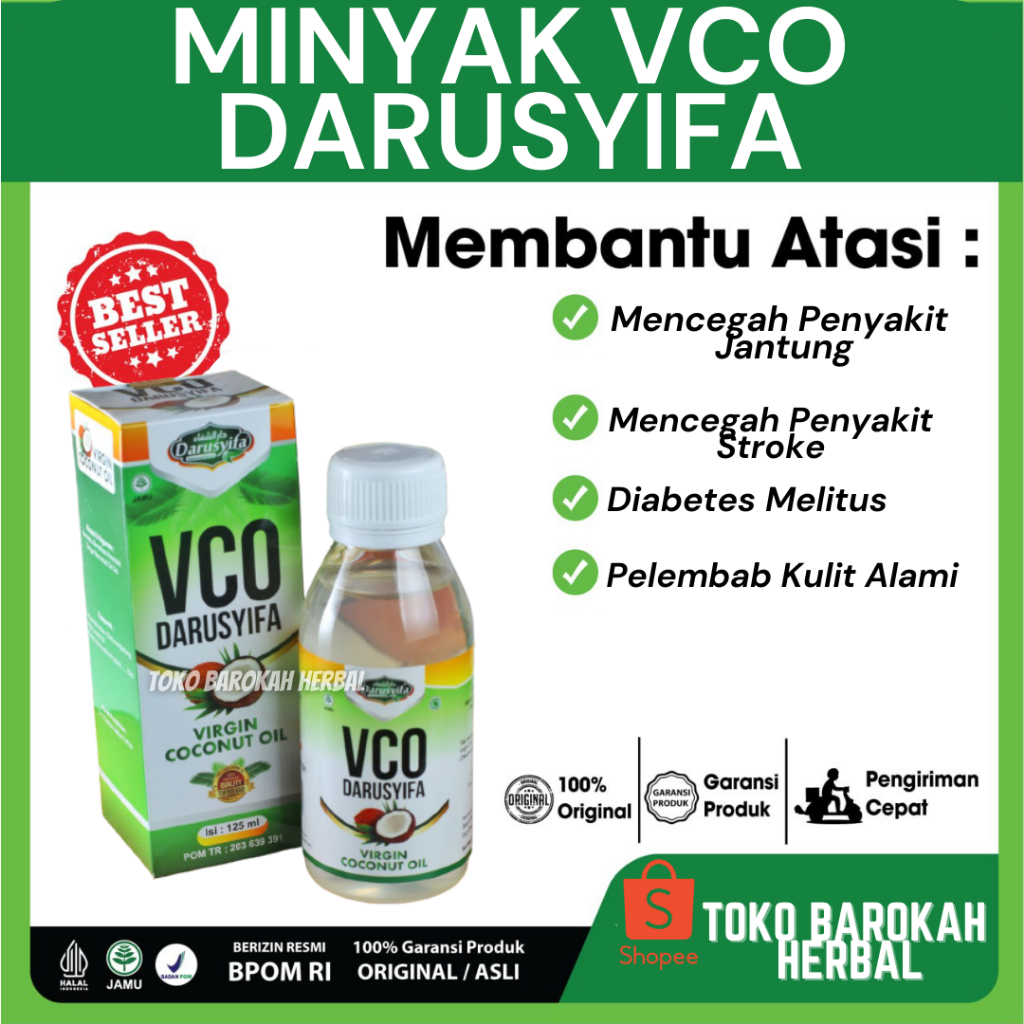 

MINYAK KELAPA VCO Darusyifa(VIRGIN COCONUT OIL)125ML
