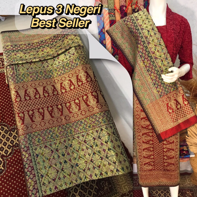 Songket Lepus 3 Negeri Best Seller-Asli Tenun Tangan Palembang