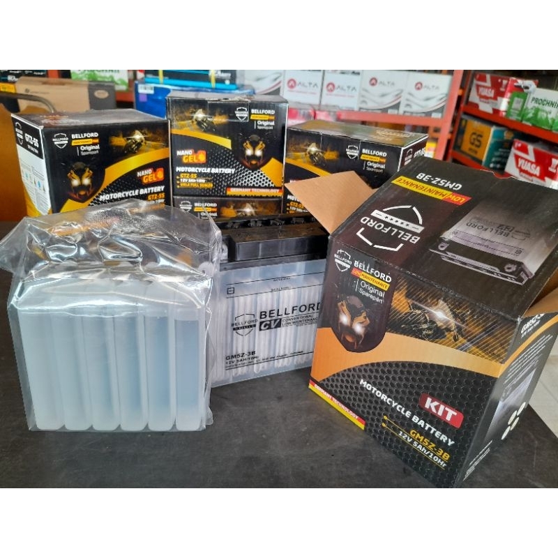 TERMURAH AKI BELLFORD GM5Z - 5 AH AKI MOTOR JUPITER Z/MX 135, MIO SERIES (2007 – 2011), VEGA STDR/R/