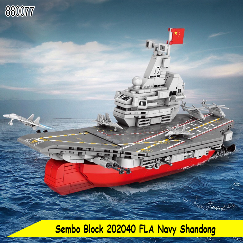 Sembo Navy Shandong Mainan Balok Susun Kapal Perang Brick Block Kendaraan Tempur