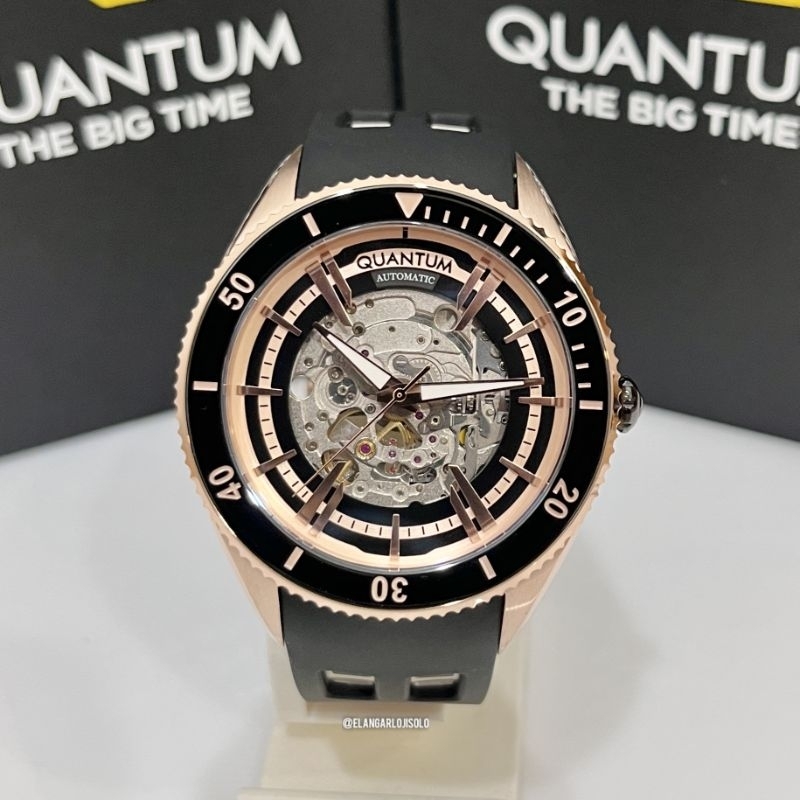 JAM TANGAN PRIA QUANTUM QMG1075.851 RUBBER AUTOMATIC ORIGINAL