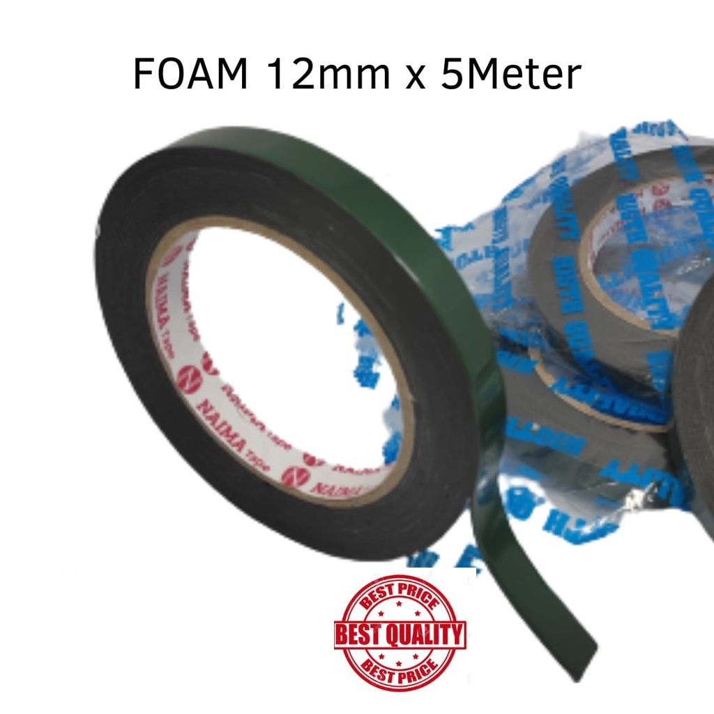 Double Tape Foam Lebar 1,2cm x panjang 5meter / Double Tip Hijau Busa