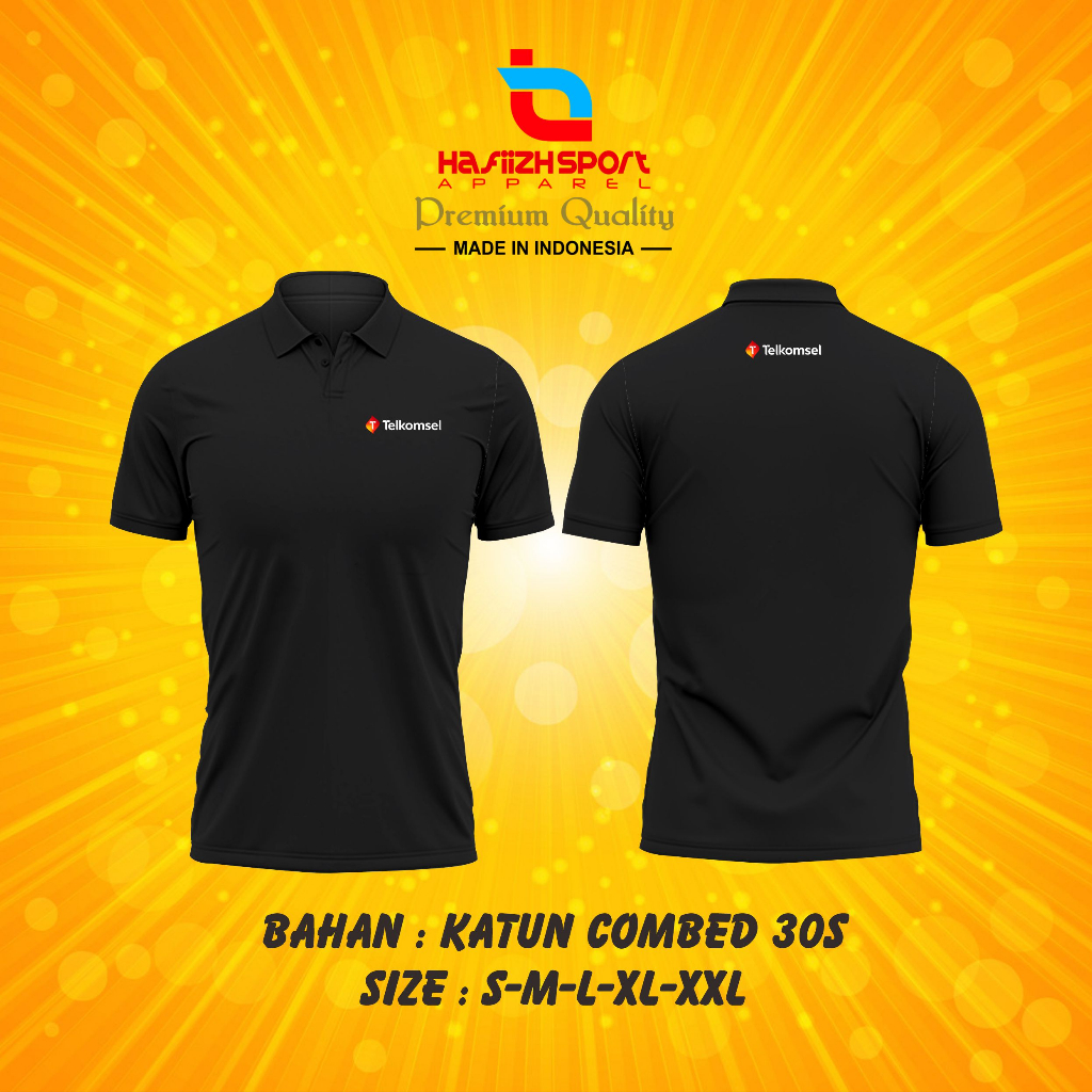 Kaos Polo TELKOMSEL logo simple Premium / Polo Kerah Telkomsel