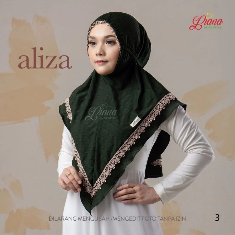 Jilbab Bergo Aliza Ori Liana | Jilbab Kerut | Jilbab Renda | Bergo Renda | Bergo Kerut