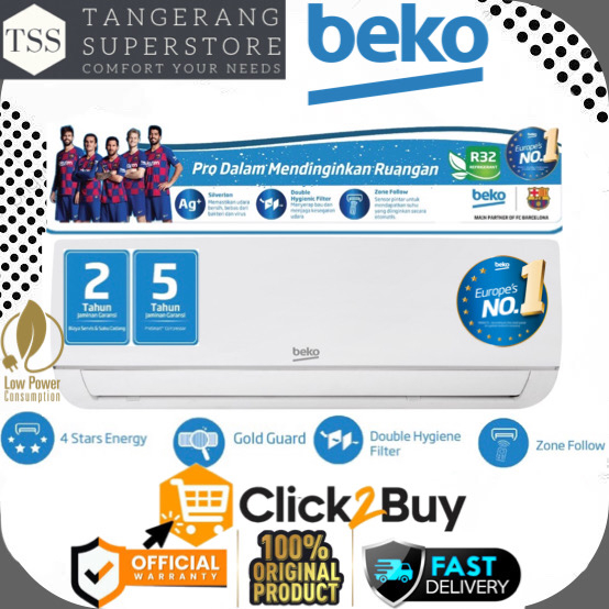 AC Split Beko BSFSA180 2 PK Standar R32 JetCool - Unit Indoor & Outdoor