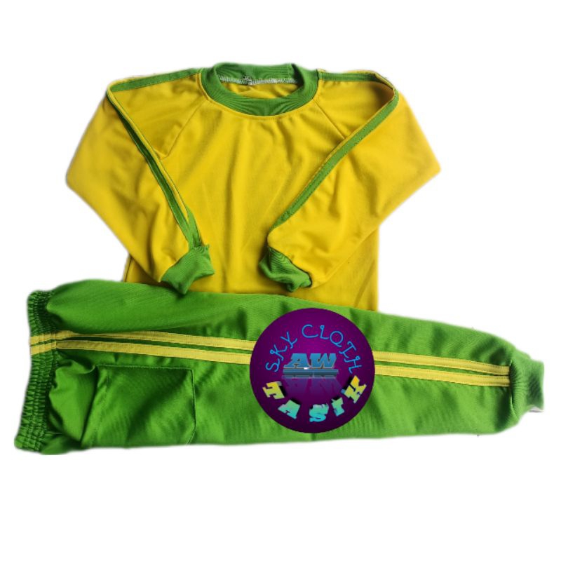 Baju Olahraga Anak TK/PAUD/ SD kuning fuji lurus