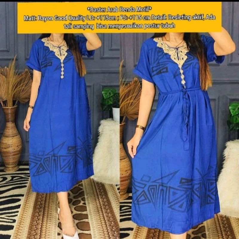 Daster Arab Renda Mewah Lelly / Daster Arab Motif / Daster Arab