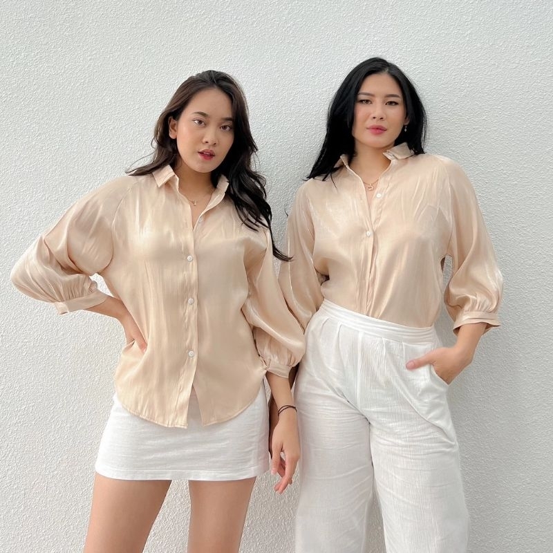 Shimery Shirt / Kemeja Premium / Baju Kantor / Baju Kemeja Wanita / Kemeja Kuliah / Kemeja Kerah / K