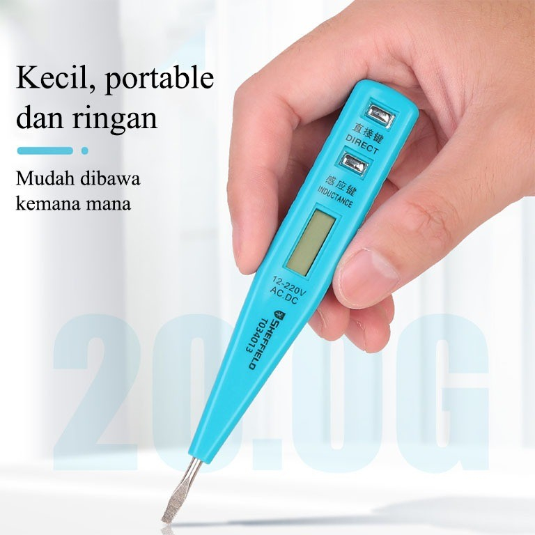 Test Pen Digital Tester Arus AC DC Test Cek Voltase Listrik Sheffield