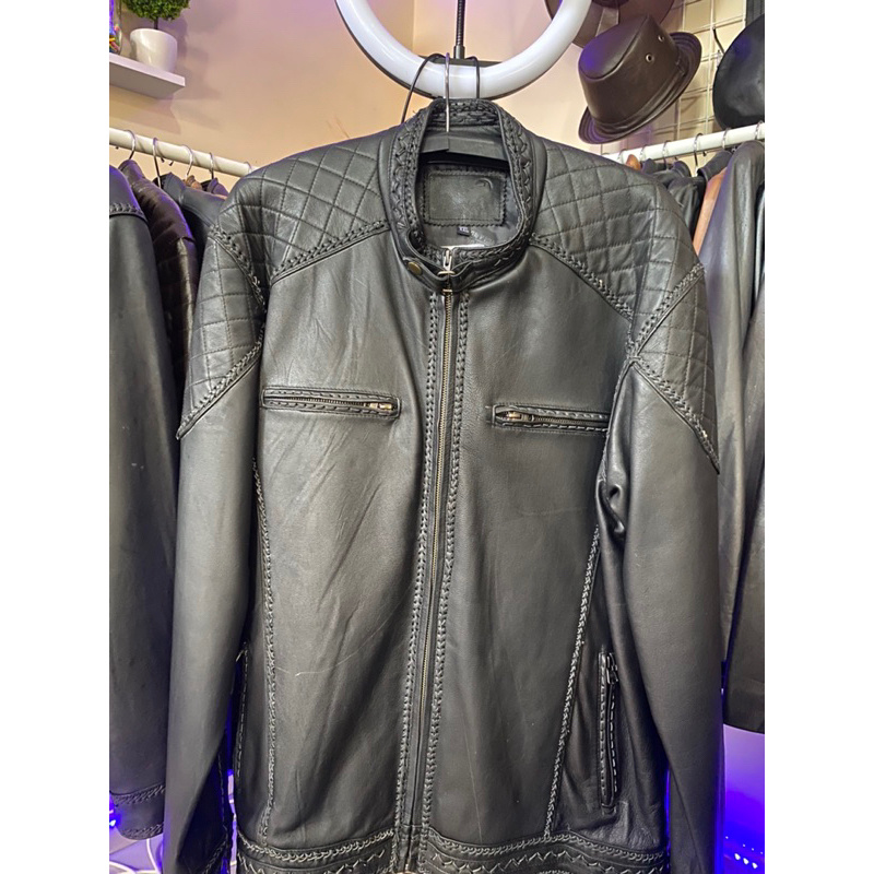 JAKET KULIT ASLI PRIA MODEL SULAM BECKHAM GARUT