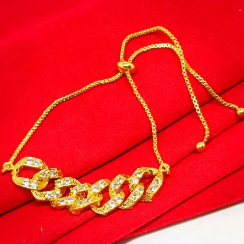 Gelang rantai serut permata sisik naga