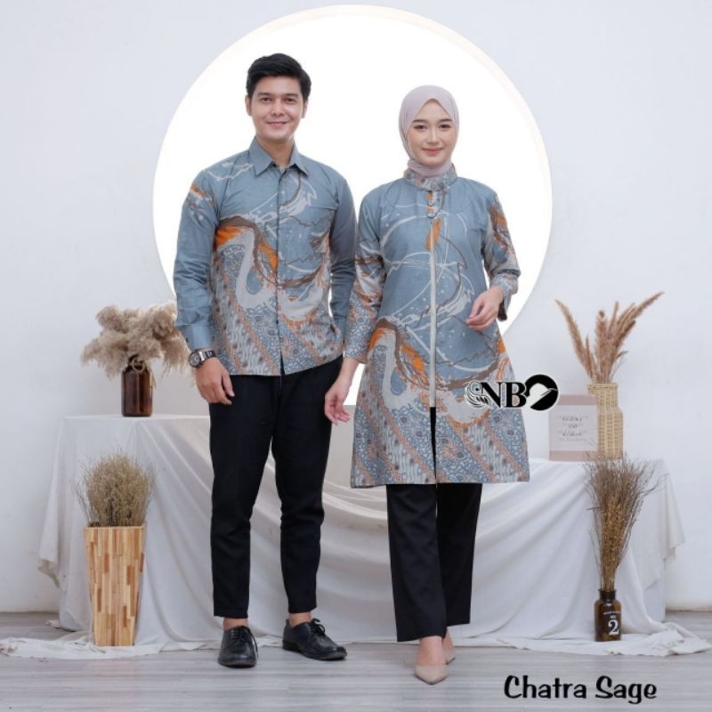 Batik Couple Sania Ruffle Set Pakaian Couple Baju Batik Couple Premium