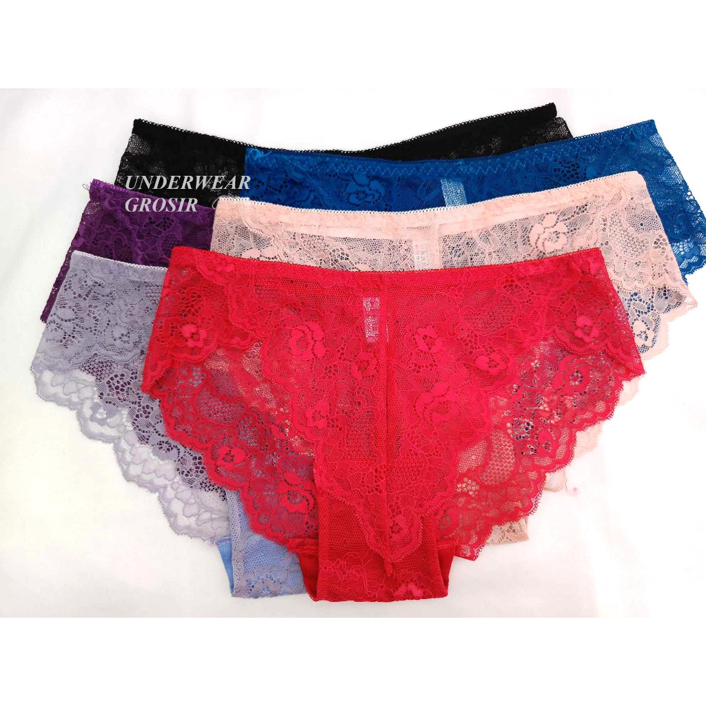 CD Celana Dalam Wanita Transparan Renda Brukat Cantik | Size Fit to L - XL
