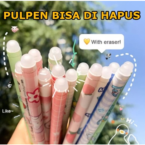 

6 PCS Pulpen BISA DIHAPUS Pulpen Magic Pulpen Gel Dengan Penghapus Lucu