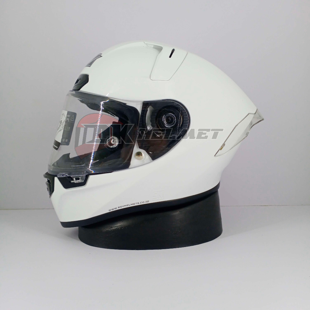 HELM FULL FACE RSV FFS21 WHITE GLOSSY ORIGINAL WARNA PUTIH GLOSS (TEAR OFF POST PINLOCK READY)
